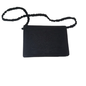 Bolsa clutch preta bordada