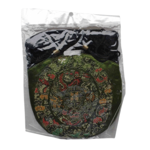 Bolsa seda preta e verde