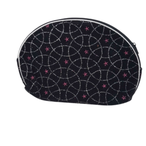 Bolsa clutch preta oval com paetes
