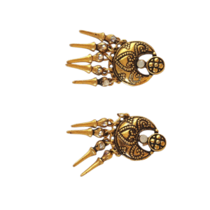 brincos dourados pedra