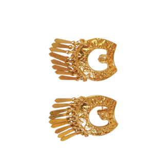 brincos dourados pedra